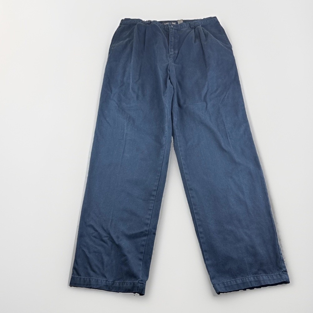 Vintage Gap Khakis Mens 38x32 Blue Pleated Pants Slacks Chinos Preppy 90s READ
